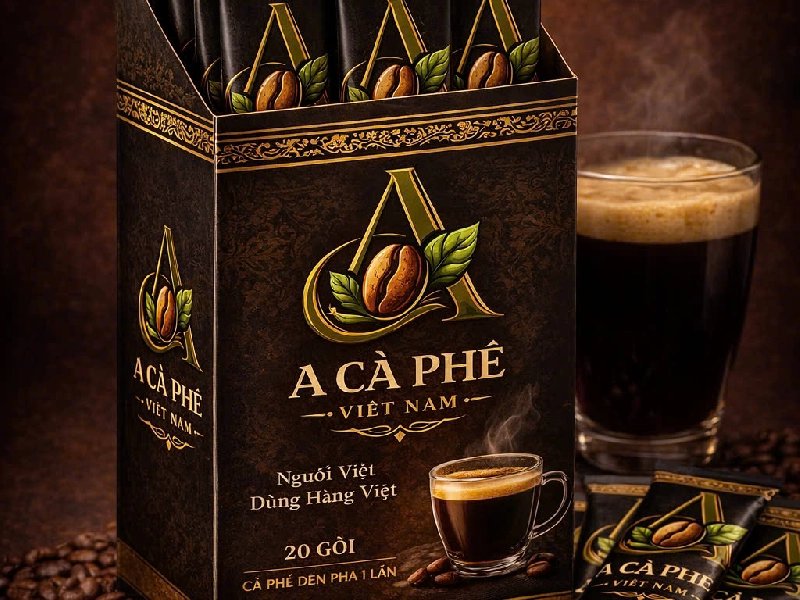 A COFFEE ĐEN HỘP 20 GÓI